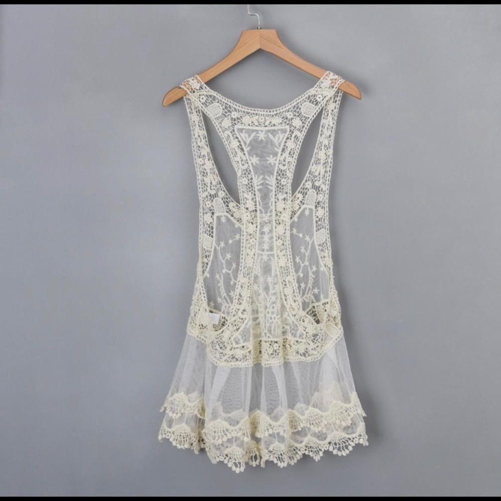 GORGEOUS CROCHET SWIM COVER UP OR TANK - Picture 4 of 4